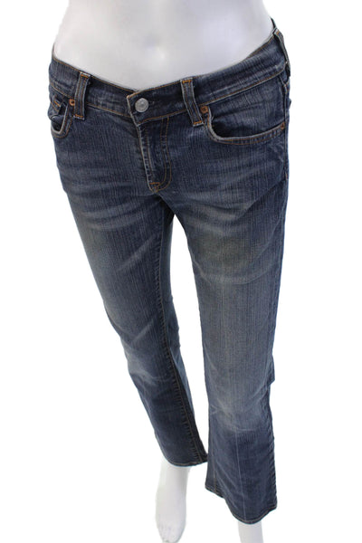 7 For All Mankind Womens Bootcut Jeans Dark Blue Low Rise Inseam 28 Size 26