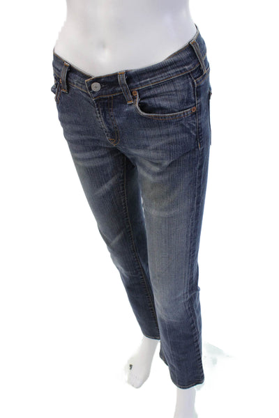 7 For All Mankind Womens Bootcut Jeans Dark Blue Low Rise Inseam 28 Size 26