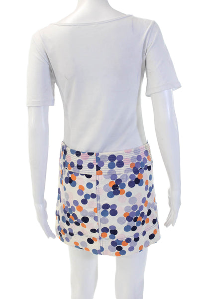 Marc Jacobs Women Polka Dot Cotton Mini Cargo Skirt Blue Size 4