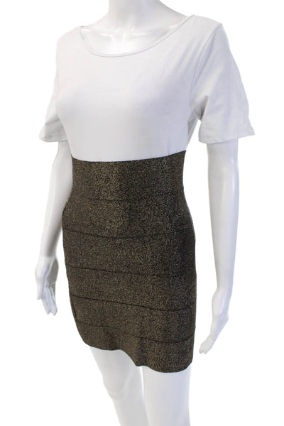 BCBG Max Azria Women Bodycon Mini Skirt White Size S
