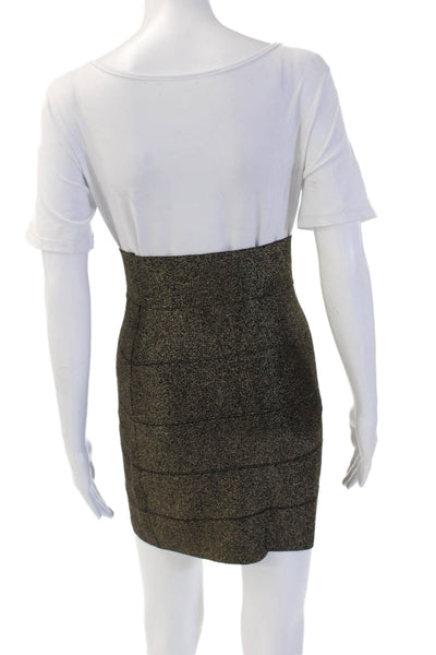BCBG Max Azria Women Bodycon Mini Skirt White Size S