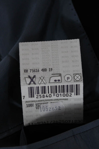 Boss Hugo Boss Mens Black Cotton Blazer Classic Collared Size 44