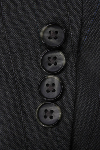 Stafford Mens 2-Piece Striped Wool Blend Suit Jacket Dark Gray Size 41