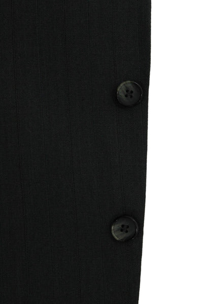 Stafford Mens 2-Piece Striped Wool Blend Suit Jacket Dark Gray Size 41