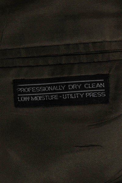 Stafford Mens 2-Piece Striped Wool Blend Suit Jacket Dark Gray Size 41