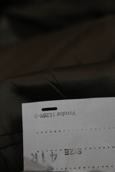 Stafford Mens 2-Piece Striped Wool Blend Suit Jacket Dark Gray Size 41