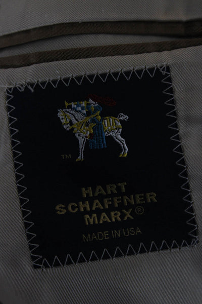 Hart Schaffner Marx Mens Brown Check Wool Blend Sport Coat Size 44