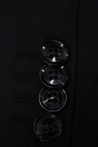 Marzotto Mens Classic Dark Blue Wool Suit Jacket Button Collared Size 48