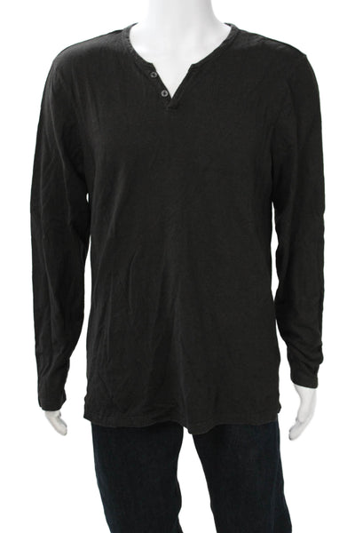 Joes Mens Black Hemp Long Sleeve T-Shirt Size L
