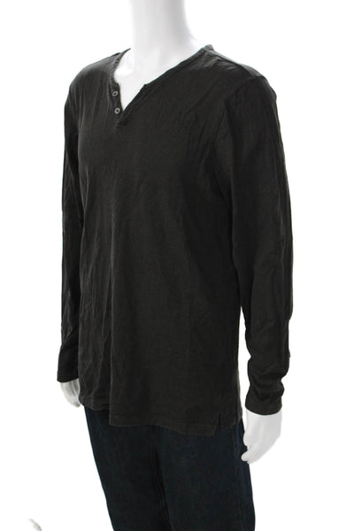 Joes Mens Black Hemp Long Sleeve T-Shirt Size L
