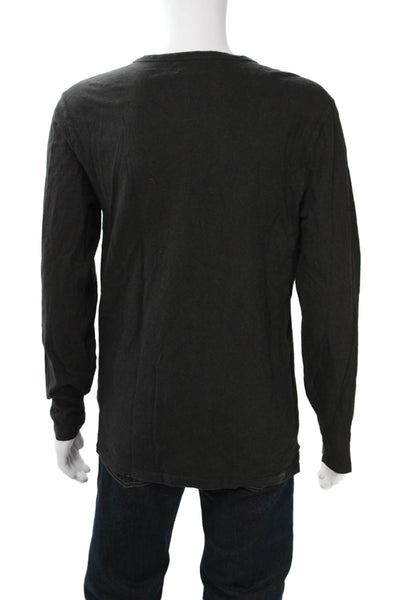 Joes Mens Black Hemp Long Sleeve T-Shirt Size L