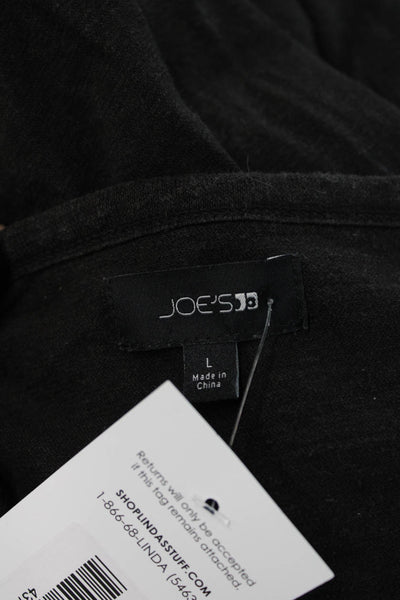 Joes Mens Black Hemp Long Sleeve T-Shirt Size L