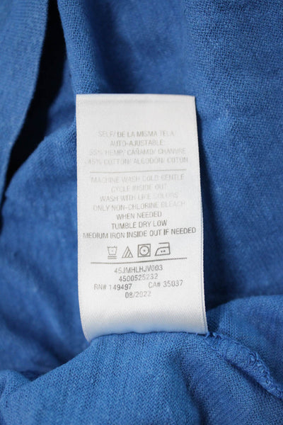 Joes Mens Blue V-Neck Long Sleeve Hemp Cotton T-Shirt Size L