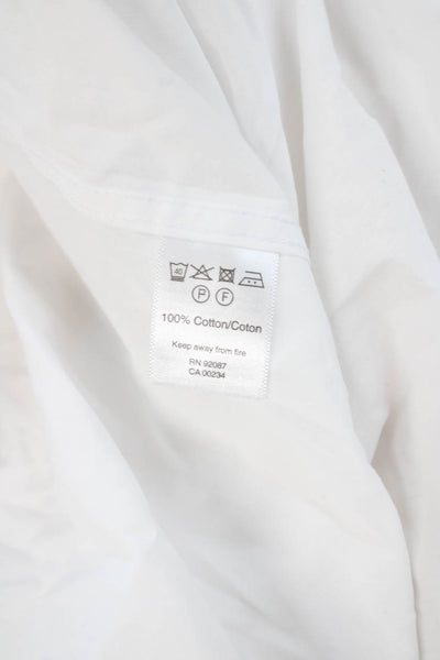 Saks Fifth Avenue Mens Cotton Long Sleeve Button Down Shirt White Size 16