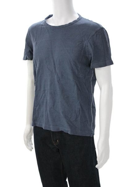 Club Monaco Mens Dark Blue Linen Cotton Crew Neck Short Sleeve T-Shirt Size L