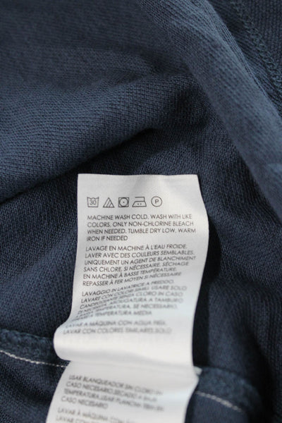 Club Monaco Mens Dark Blue Linen Cotton Crew Neck Short Sleeve T-Shirt Size L