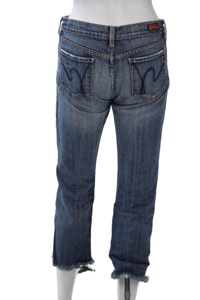 Citizens of Humanity Womens Cropped Jeans Dark Blue Low Rise Size 26