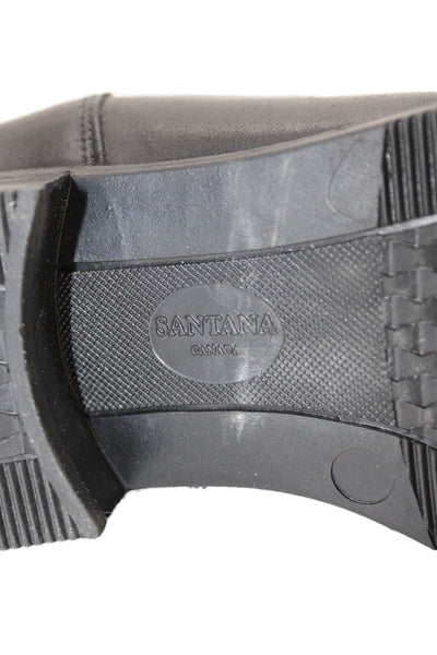 Santana Canada Womens Leather Buckle Detail Knee High Boots Black Size 5