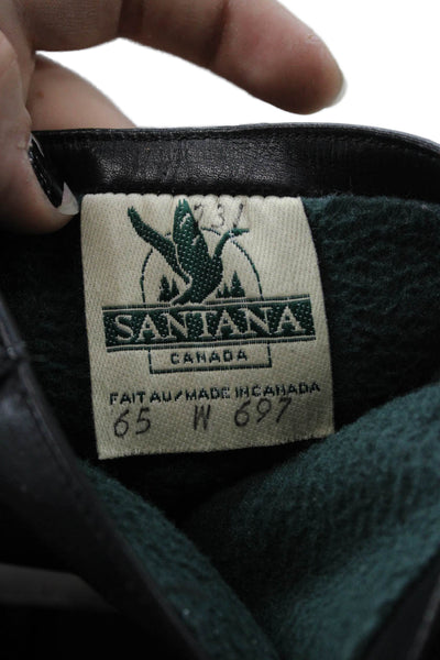 Santana Canada Womens Leather Buckle Detail Knee High Boots Black Size 5