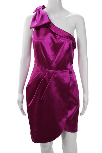 Aidan Aidan Mattox Women Purple Sheath Mini Dress Sleeveless Tie Waist Size 6