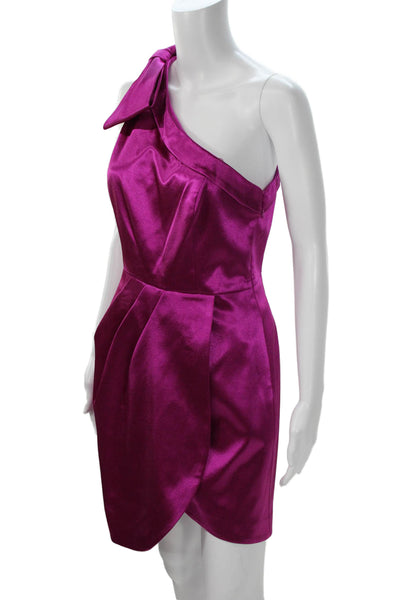 Aidan Aidan Mattox Women Purple Sheath Mini Dress Sleeveless Tie Waist Size 6