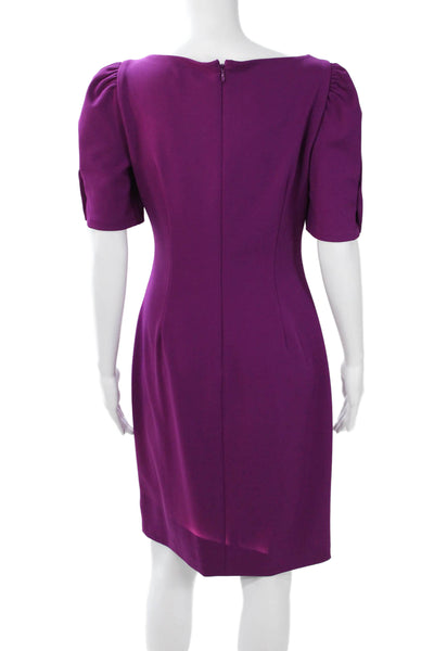 DKNY Womens Sheath Dress Purple Knee Length Short Sleeve Size 8