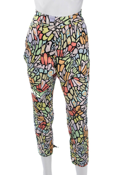 Mac Jeans Womens Black Ankle Cropped High Rise Butterfly Print Jeans Size 32