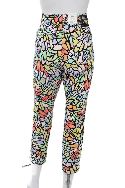 Mac Jeans Womens Black Ankle Cropped High Rise Butterfly Print Jeans Size 32