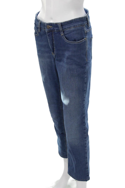 Dream Jeans Womens Cropped Straight Jeans Blue Cotton Low Rise Size 30