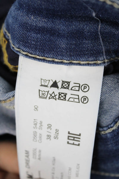 Dream Jeans Womens Cropped Straight Jeans Blue Cotton Low Rise Size 30