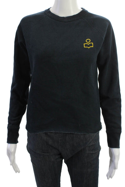 Isabel Marant Etoile Women Dark Blue Crew Neck Pullover Sweatshirt Size 34