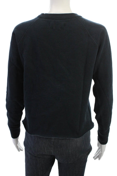 Isabel Marant Etoile Women Dark Blue Crew Neck Pullover Sweatshirt Size 34