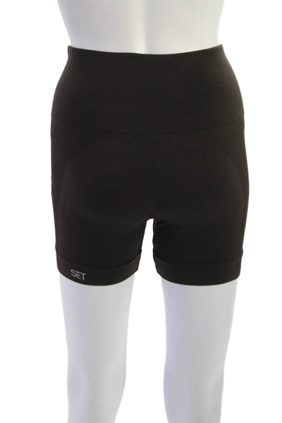 Set Active Women Biker Shorts Black 88% Microfiber Nylon 12% Spandex Size S