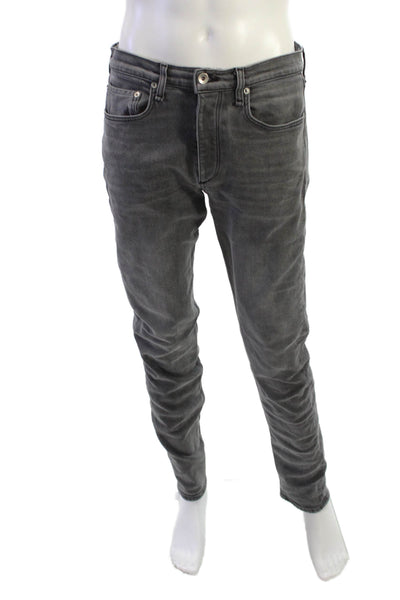 Rag & Bone Mens Skinny Straight Jeans Gray Button Size 32