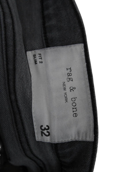 Rag & Bone Mens Skinny Straight Jeans Gray Button Size 32