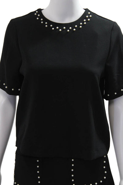 Zara Women Mini A-Line Set Black Round Neck Short Sleeve Solid Size XS