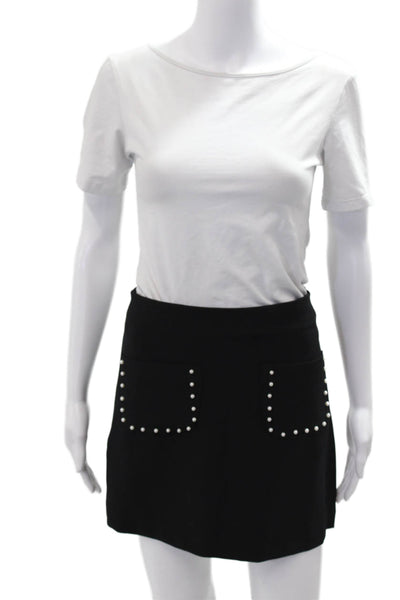 Zara Women Mini A-Line Set Black Round Neck Short Sleeve Solid Size XS