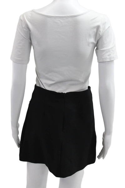 Zara Women Mini A-Line Set Black Round Neck Short Sleeve Solid Size XS
