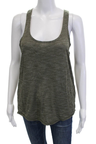 Lululemon Womens Basic Sleeveless Tank Army Green Round Neck Size 6