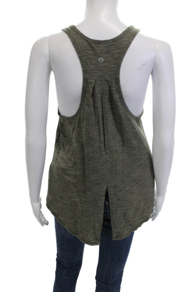 Lululemon Womens Basic Sleeveless Tank Army Green Round Neck Size 6