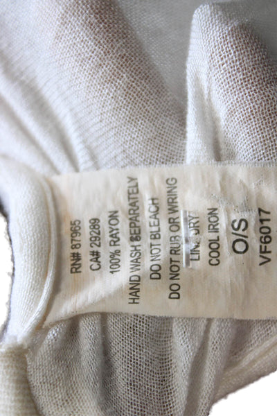 Elan Women Tunic White Rayon Round Neck Short Sleeve Beach Size One Size