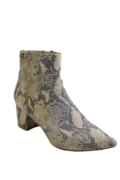 Steve Madden Womens Snakeskin Print Brave Ankle Boots Beige Grey Size 10 Medium