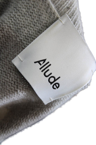 Allude Womens Pullover Striped Beige Cashmere Wool Crew Neck Sweater Size L