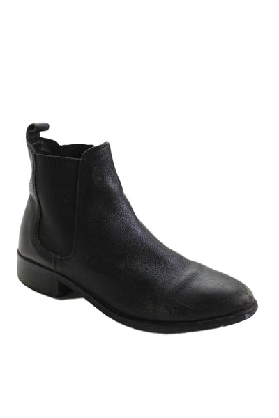 Zara Woman Womens Leather Stretch Inset Pull On Ankle Boots Black Size 38 8