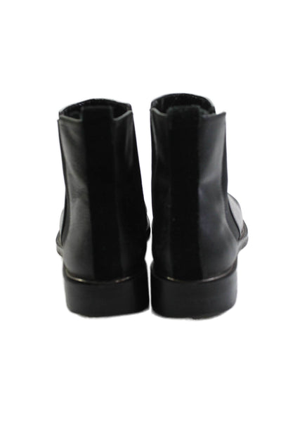 Zara Woman Womens Leather Stretch Inset Ankle Boots Black Size 38 8