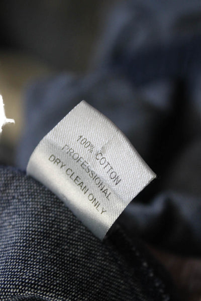 Petersyn Womens Bohemian Solid Dark Blue Cotton Long Sleeve Blouse Size M