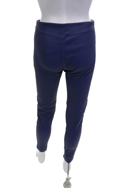 Victoria Beckham Women Ankle Jegging Leather Pants Purple Zip Size 28