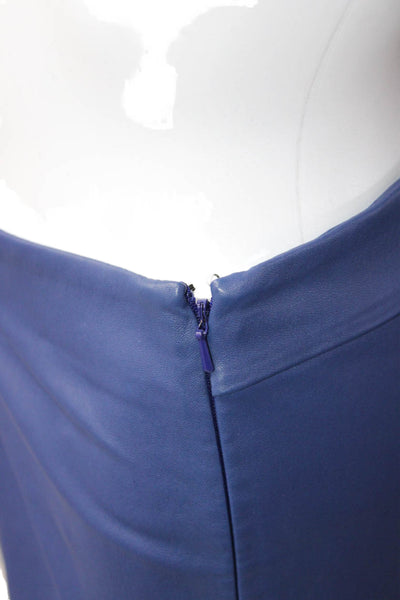 Victoria Beckham Women Ankle Jegging Leather Pants Purple Zip Size 28
