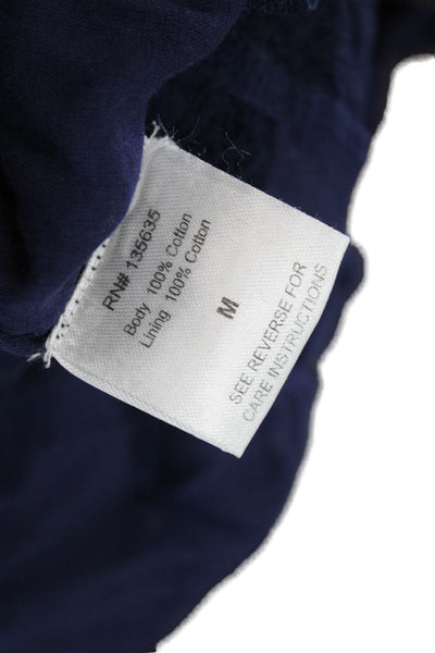 Love Sam Womens Slip Dress Dark Blue Cotton V Neck Sleeveless Midi Size M
