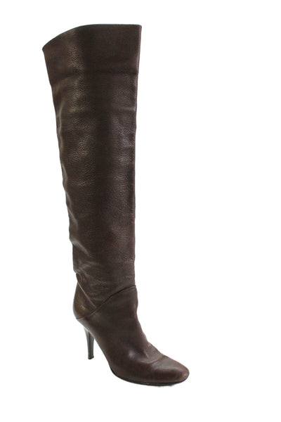 Giuseppe Womens Leather Round Toe Zip Up Boots Brown Size 37 7